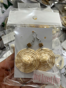 Pendientes de Ratán Tejido Ecológicos de Primera Calidad, Ligeros, Sostenibles, con Forma de Gota de Agua, Joyería Moderna - Product Image 6