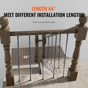 Pilastri Decorativi in Acciaio Zincato 44 x 1/2 Pollici, Confezione da 10, Pilastri Metallici Cavi Singoli BA per Scale e Terrazze - Product Image 3