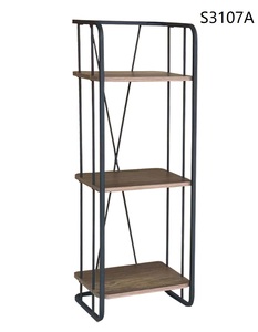 Estante de Almacenamiento Independiente de 3 Niveles Lemetal S3107A, de Hierro Industrial y MDF, con Marco Negro con Recubrimiento en Polvo Resistente y Estantes de Madera - Product Image 2