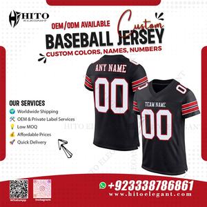 เสื้อเบสบอลคอวีสีดำและสีแดงเสื้อเบสบอลของผู้ชายดีไซน์ฟรีจากโรงงาน - Product Image 2