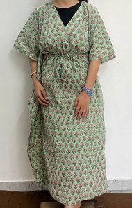 Women's Casual Cotton Printed <b>Kaftan</b> Dress with Soft Fabric and Contemporary Prints - Product Image 2