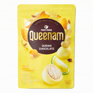Bonbons au chocolat en dragées en gros, très demandés, HALAL 75G, chocolat au durian enrobé d'amandes et de noix de cajou, service OEM/ODM - Product Image 1