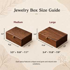 Wooden Jewelry Box Rectangular Minimalist Design Single Tier <b>Storage</b> Organizer for Necklace Ring Bracelet Watch Bedroom Use - Product Image 6