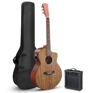 Chitarra Acustica KMA201 41 Pollici con Top in Noce, Finitura Opaca, Legno Massello, Amplificatore 15W, Borsa, Accordatore, Corde e Altri Accessori Inclusi - Product Image 1