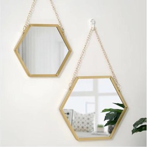 Hexagon Shape Wall Hanging Mirror Perfect For Living Room Bedroom And Entryway Adds Modern Geometric Decor Appeal From India - Product Image 3