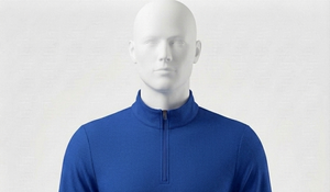 เสื้อถักไหมพรมสีน้ำเงินสำหรับผู้ชาย แขนยาว คอตั้ง ทรงปกติ แห้งเร็ว ผลิตจากโพลีเอสเตอร์ 100% เหมาะสำหรับใส่ในฤดูใบไม้ร่วง รับผลิตแบบ OEM - Product Image 4
