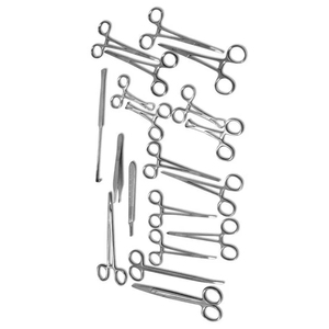 Ensemble de 17 instruments de chirurgie générale vétérinaire en acier inoxydable, kit de stérilisation de qualité hospitalière certifié CE ISO, kit manuel - Product Image 6