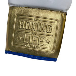 No Boxing No Life Sky Blue Black <b>Leather</b> Training <b>Gloves</b> Lace-Up Wrist Adjustable for Adults Boxing Gear High Quality - Product Image 4