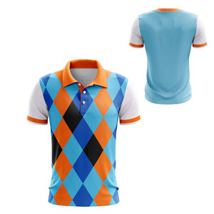 Polo de golf pour homme de créateur, 100 % polyester, grandes tailles, logo personnalisé imprimé par sublimation, vierges, respirant, tricoté - Product Image 3