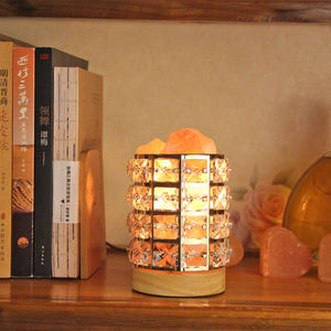 Himalayan Pink Salt Lamp with <b>Dimmer</b> Switch Wood Base Love Nautical Style Bedside Table Decorative Lighting Real Touch China - Product Image 3