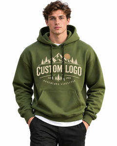 Sudadera con capucha gris sólido para hombre, corte regular, informal, con bolsillo canguro y cordón ajustable, alta calidad, personalizada, 360 g/m² - Product Image 2
