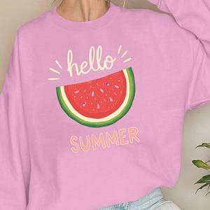 Rebanada de sandía con texto de verano sudaderas de mujer - Product Image 1