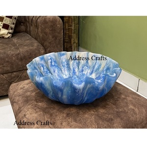 Bol à fruits unique en résine durable, vaisselle de cuisine, décoration de table, bol Vénus en résine fait main, design oriental, bol à bord festonné - Product Image 6