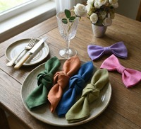 Serviettes de table carrées brodées, personnalisées, classiques, 100% lin, faites à la main, écologiques, durables, réutilisables, en gros
