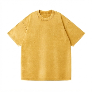 T-shirt surdimensionné vintage personnalisé délavé à l'acide, imprimé par transfert thermique, col rond, respirant, séchage rapide, coton épais 230g, streetwear homme - Product Image 1