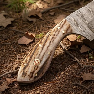 Couteau de chasse/découpe de viande/de camping haut de gamme en acier Damas fait main avec service OEM pour les marchés américain et européen - Product Image 5