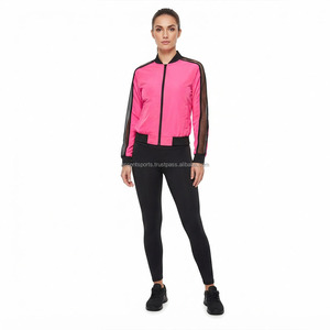 Custom Women's Windbreaker Tracksuit Two Piece <b>Nylon</b> Set Wholesale OEM Logo Sportswear <b>Track</b> Jacket Jogger <b>Pants</b> Fitness Apparel - Product Image 1