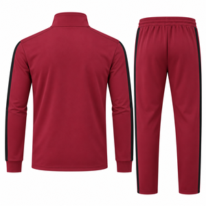 Conjunto Deportivo para Hombre Color Granate con Cierre de Cremallera en la Cuello, Camiseta de Manga Larga y Pantalones Jogger - Product Image 2