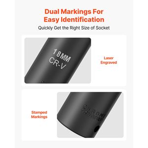 Set di chiavi a bussola profonde da 26 pezzi con attacco da 1/2 pollice, metriche da 32 mm, a 6 punte, in acciaio legato CR-V/Cr-Mo, per riparazioni auto, facile da usare - Product Image 2