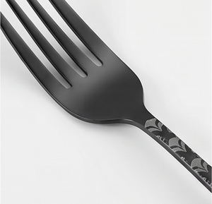 Ensemble de couverts finis noirs avec poignée design blanche couverts en acier inoxydable pour de nouvelles utilisations dans la cuisine à domicile Restaurant Salle à manger - Product Image 2