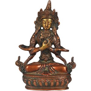 Estatua de latón de 5 pulgadas del Buda Primordial Vajradhara escultura de ídolo de la deidad budista tibetana - Product Image 1