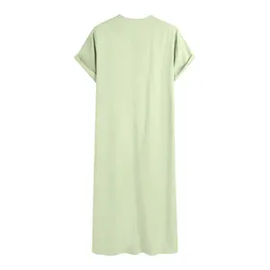 Túnica Árabe para Hombre, Estilo Saudí, con Cuello Alto, Hecha a Mano con Cuentas, de Algodón Transpirable de Alta Calidad, para Verano y Otoño, Último Modelo 2026 - Product Image 2