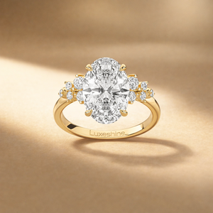 แหวนเพชรเพาะเลี้ยง 4.50 กะรัต ทองคำแท้ 14K 10K รูปทรงวงรี แหวนหมั้นเพชร แหวนเครื่องประดับชั้นดี ผู้ผลิตเครื่องประดับตามสั่ง - Product Image 1