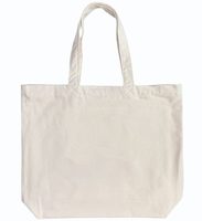Sac fourre-tout en coton recyclé naturel avec soufflet de fond |   Sac de courses réutilisable écologique |   Sac à main robuste pour courses