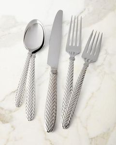 Ensemble de couverts en métal non toxique, 5 pièces, compatibles lave-vaisselle, haute qualité, pour la décoration de table, fournitures de restaurant - Product Image 3