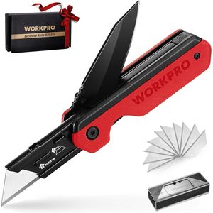 Cutter à lame interchangeable rapide avec clip ceinture, couteau utilitaire pliant 2-en-1 à verrouillage Liner-Lock - Product Image 1