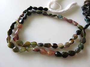 5 Hilos de Turmalina Natural, Perlas Rectas y Lisas Perforadas en Forma de Pera, Turmalina Rosa y Verde, Hilo de Piedras Preciosas - Product Image 4