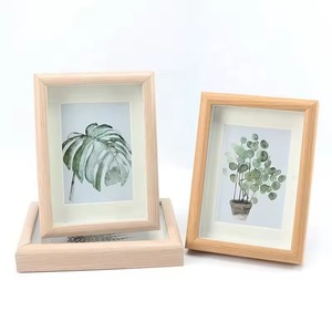 Wooden Double-Sided Photo <b>Frame</b> Handmade Eco-Friendly <b>Postcard</b> Size Antique Natural Finish Pressed Flowers Design Photo <b>Frame</b> - Product Image 2
