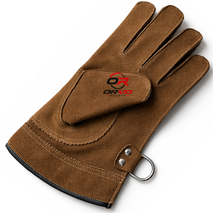 Gants de chasse Orvo Sports en cuir PU, couleur tan, durables, taille unique, toutes saisons, pour la manipulation des oiseaux, avec anneau métallique, double couche - Product Image 5