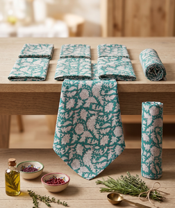 Wholesale Handmade Block Print 100% Cotton Square Napkin Reusable Eco-friendly <b>Table</b> <b>Linen</b> Floral Dining <b>Cloth</b> Farmhouse Kitchen - Product Image 2