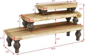 Expositor de Joyería de Madera Rústico para Mesa, Organizador de Accesorios para Pendientes - Product Image 2