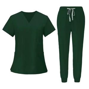 High Quality Short Sleeve Fashion Hospital Uniform Stretch Scrubs Medical Scrubs Nursing Uniform <b>Sets</b> - Product Image 1