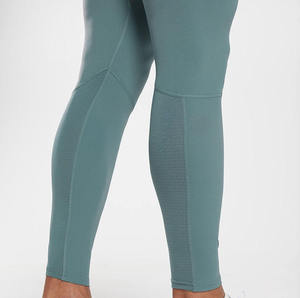 Leggings de compression pour homme de haute qualité, couleur turquoise unie, en spandex et nylon, avec ceinture élastique, pour la gym - Product Image 5