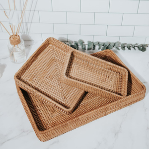 Vietnam Best Selling <b>Cheap</b> Price Wholesale Rectangular square Rattan Serving Trays for Export - Product Image 1