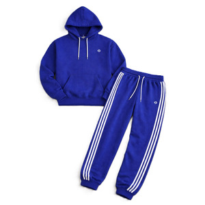 Sweat-shirts à capuche unis pour hommes en molleton de coton épais, personnalisables, fournisseur OEM, ensembles sweat-shirt à capuche et pantalon de jogging avec empiècements latéraux, faible MOQ - Product Image 2