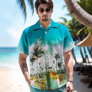 Chemise Hawaïenne Florale Homme 2025 – Imprimé 3D Cocotier, Boutonnage Simple, Satin Ample, Style Vacances Plage, XL, Manches Courtes Été - Product Image 4