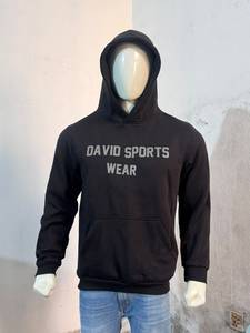 Sudadera con Capucha de Felpa de Algodón Bordada David Sports Wear - Unisex de Manga Larga - Product Image 5