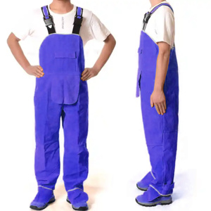 Cowhide Split Leather Industrial Heavy Duty Welding Suits Polyester Flame Retardant <b>Construction</b> <b>Jacket</b> for Men Comfortable <b>Work</b> - Product Image 5