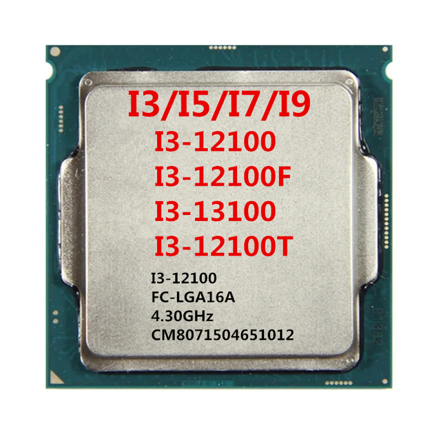 12th Generation CPU Original Core I3 12100 3.3GHz 4-core 8-thread LGA 1700 I3-12100 I3-12100f Processors