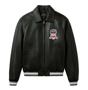 Luxury Customize USA Icon Flight Avirex Bomber <b>Leather</b> <b>Jacket</b> 100% Genuine Cowhide <b>Leather</b> <b>Jacket</b> With Customized OEM ODM - Product Image 1