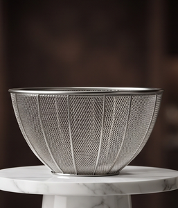 Panier de rangement en fil métallique argenté pour fruits, style minimaliste, bol à pain décoratif, support de cuisine – Vente en gros - Product Image 1