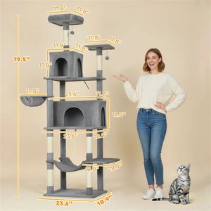 Albero per Gatti Grigio Scuro con Struttura a Più Livelli per Arrampicarsi - Product Image 6