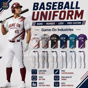 Tenue de sport personnalisée à sublimation intégrale haute performance, légère, de bonne qualité, service OEM ODM, uniforme de baseball - Product Image 2