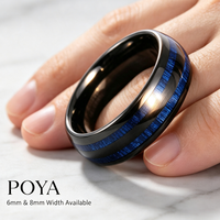 Bague de mariage en tungstène noir avec incrustation en fibre de carbone pour homme, bague à bords biseautés hautement polis, vente en gros directe d'usine
