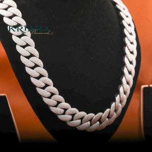Moissanite Statement Necklace S925 Silver Rhodium Plated <b>Rope</b> <b>Chain</b> Unisex Luxury Jewelry - Product Image 2