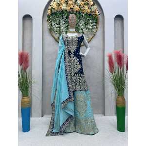 Conjunto de Traje de Fiesta de Chifón Talla XL con Detalles de Codificación y Lentejuelas - Product Image 4